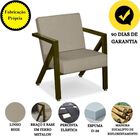 Poltrona Decorativa Base Ferro Cor Ouro Velho Linho Larissa B