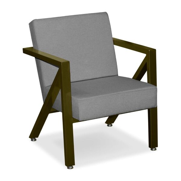 Poltrona Decorativa Base Ferro Cor Ouro Velho Suede Larissa C