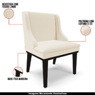 Poltrona Decorativa Base Fixa De Madeira Firenze Linho Bege/p