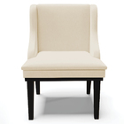 Poltrona Decorativa Base Fixa De Madeira Firenze Linho Bege/p