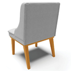 Poltrona Decorativa Base Fixa De Madeira Firenze Linho Cinza/