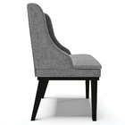 Poltrona Decorativa Base Fixa De Madeira Firenze Linho Grafit