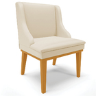 Poltrona Decorativa Base Fixa De Madeira Firenze Pu Bege/cast