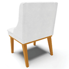 Poltrona Decorativa Base Fixa De Madeira Firenze Pu Branco Br