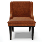 Poltrona Decorativa Base Fixa De Madeira Firenze Pu Nozes/pre