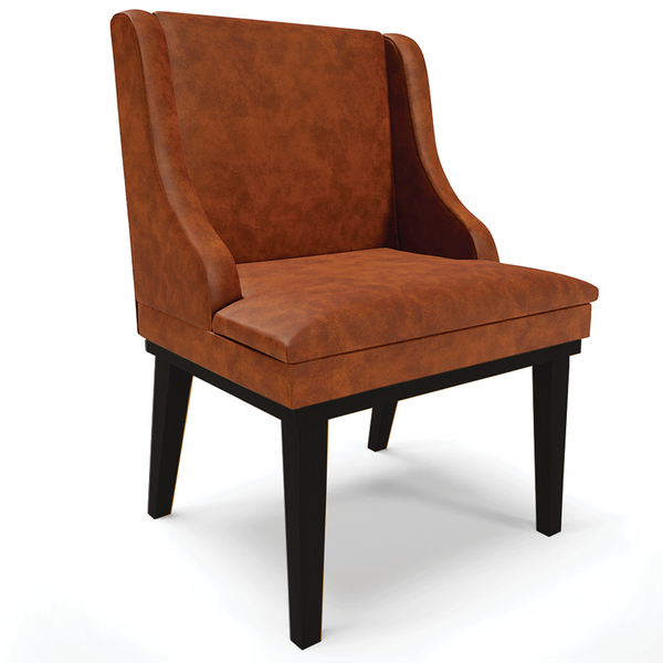 Poltrona Decorativa Base Fixa De Madeira Firenze Pu Nozes/pre