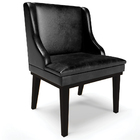 Poltrona Decorativa Base Fixa De Madeira Firenze Pu Preto Bri