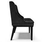 Poltrona Decorativa Base Fixa De Madeira Firenze Pu Preto Bri