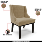 Poltrona Decorativa Base Fixa De Madeira Firenze Suede Nude/p