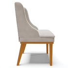 Poltrona Decorativa Base Fixa De Madeira Firenze Veludo Cinza