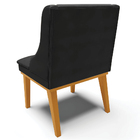 Poltrona Decorativa Base Fixa De Madeira Firenze Veludo Preto