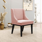 Poltrona Decorativa Base Fixa De Madeira Firenze Veludo Rosê/