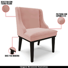 Poltrona Decorativa Base Fixa De Madeira Firenze Veludo Rosê/