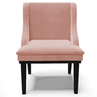 Poltrona Decorativa Base Fixa De Madeira Firenze Veludo Rosê/