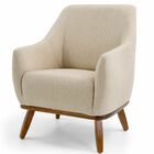 Poltrona Decorativa Base Fixa De Madeira Paloma D02 Algodão B