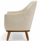 Poltrona Decorativa Base Fixa De Madeira Paloma D02 Algodão B