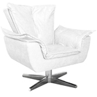 Poltrona Decorativa Base Giratória Cromada Charger Pu Branco