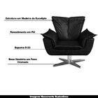 Poltrona Decorativa Base Giratória Cromada Charger Pu Preto G