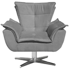 Poltrona Decorativa Base Giratória Cromada Charger Suede Graf