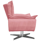 Poltrona Decorativa Base Giratória Cromada Charger Suede Rosê