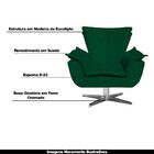 Poltrona Decorativa Base Giratória Cromada Charger Suede Verd