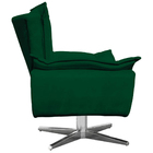 Poltrona Decorativa Base Giratória Cromada Charger Suede Verd
