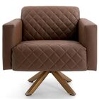 Poltrona Decorativa Base Giratória De Madeira Alberta Tressê