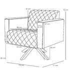 Poltrona Decorativa Base Giratória De Madeira Alberta Tressê