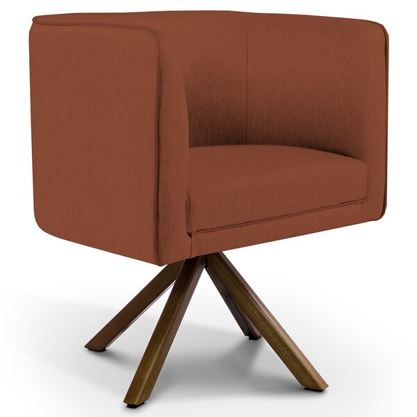 Poltrona Decorativa Base Giratória De Madeira Betina D02 Linh