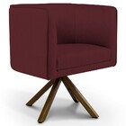 Poltrona Decorativa Base Giratória De Madeira Betina D02 Velu