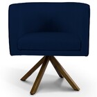 Poltrona Decorativa Base Giratória De Madeira Betina D02 Velu