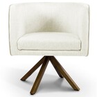 Poltrona Decorativa Base Giratória De Madeira Betina D02 Velu