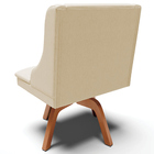 Poltrona Decorativa Base Giratória De Madeira Firenze Linho A