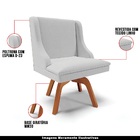 Poltrona Decorativa Base Giratória De Madeira Firenze Linho C