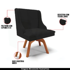 Poltrona Decorativa Base Giratória De Madeira Firenze Linho P