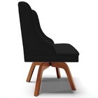 Poltrona Decorativa Base Giratória De Madeira Firenze Linho P