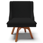 Poltrona Decorativa Base Giratória De Madeira Firenze Linho P