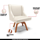 Poltrona Decorativa Base Giratória De Madeira Firenze Pu Bege