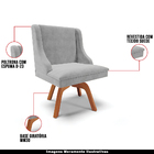 Poltrona Decorativa Base Giratória De Madeira Firenze Suede C