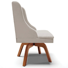 Poltrona Decorativa Base Giratória De Madeira Firenze Veludo