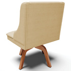 Poltrona Decorativa Base Giratória De Madeira Firenze Veludo