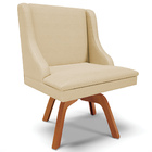 Poltrona Decorativa Base Giratória De Madeira Firenze Veludo