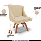 Poltrona Decorativa Base Giratória De Madeira Firenze Veludo