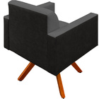 Poltrona Decorativa Base Giratória De Madeira Helô L02 Linho