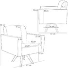 Poltrona Decorativa Base Giratória De Madeira Helô L02 Linho