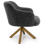 Poltrona Decorativa Base Giratória De Madeira Jade C06 Linho