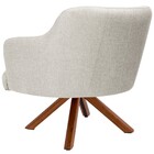 Poltrona Decorativa Base Giratória De Madeira Jade C06 Linho