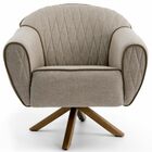 Poltrona Decorativa Base Giratória De Madeira Nina D02 Tressê