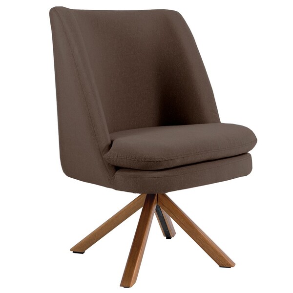 Poltrona Decorativa Base Giratória De Madeira Pérsia D02 Velu