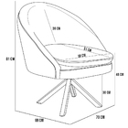 Poltrona Decorativa Base Giratória De Madeira Rafa D02 Veludo